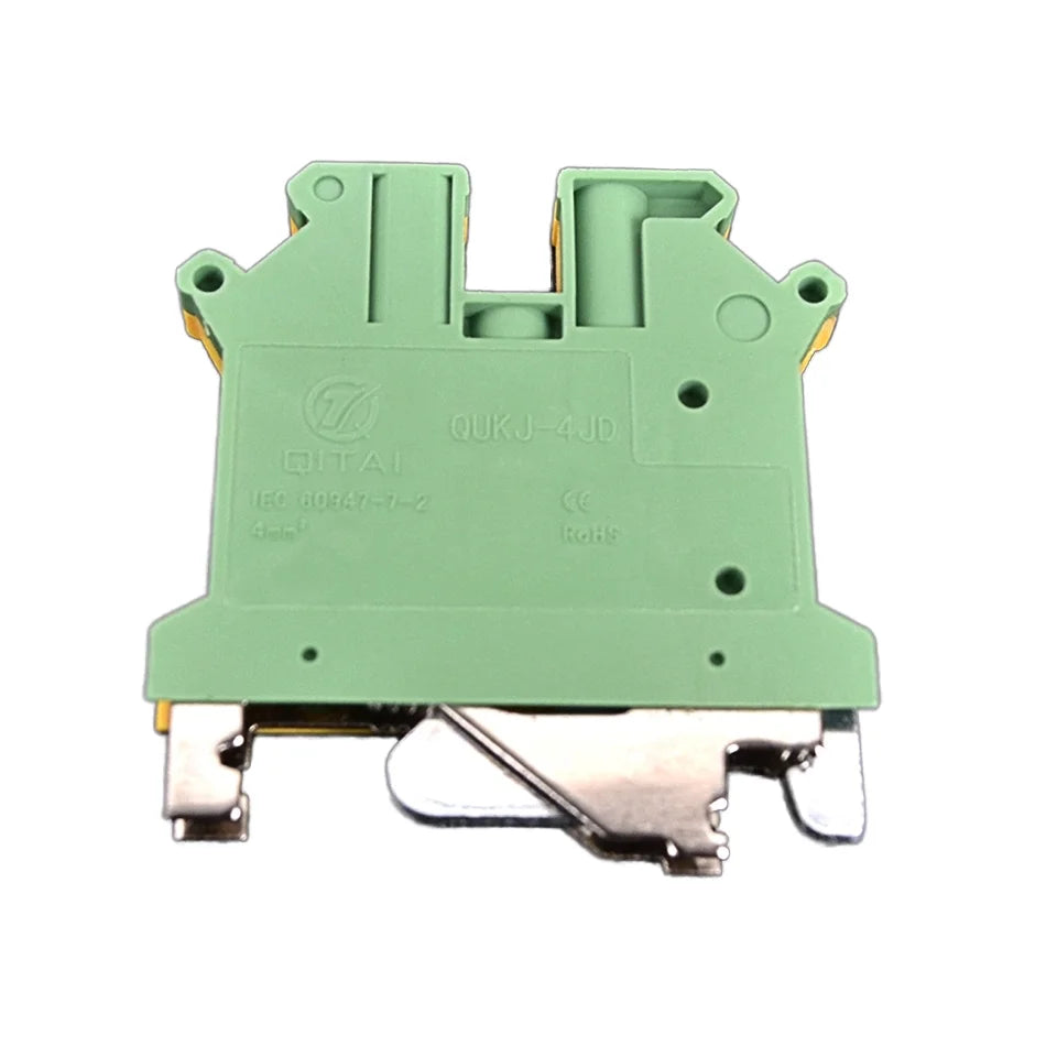 QUKJ-4JD UK 5 PE Screw Connection Ground 2-Contacts 0.2-4mm² Mounting Green-yellow Ground Din Rail Terminal Block