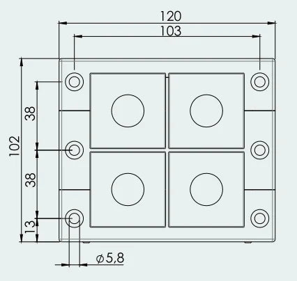 CES 16/16-ET Cable Entry Systems Four-layer Sealing Frame Pre-Cut Cable Entry Plate for Small Middle Grommets