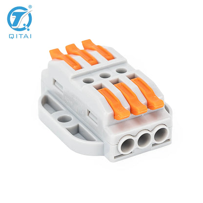 KV233-500T-3P 3P 250V 32A Lever Terminals Orange Mini Quick Connector Splicing Terminal Independent Management Wire Conductor