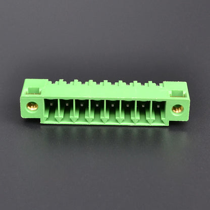 QS-350VF-8P  PCB Terminal Blocks 3.50mm Pitch 8P 300V 10A Green High Strength Screw Connector with Flange Plug in Terminal Block