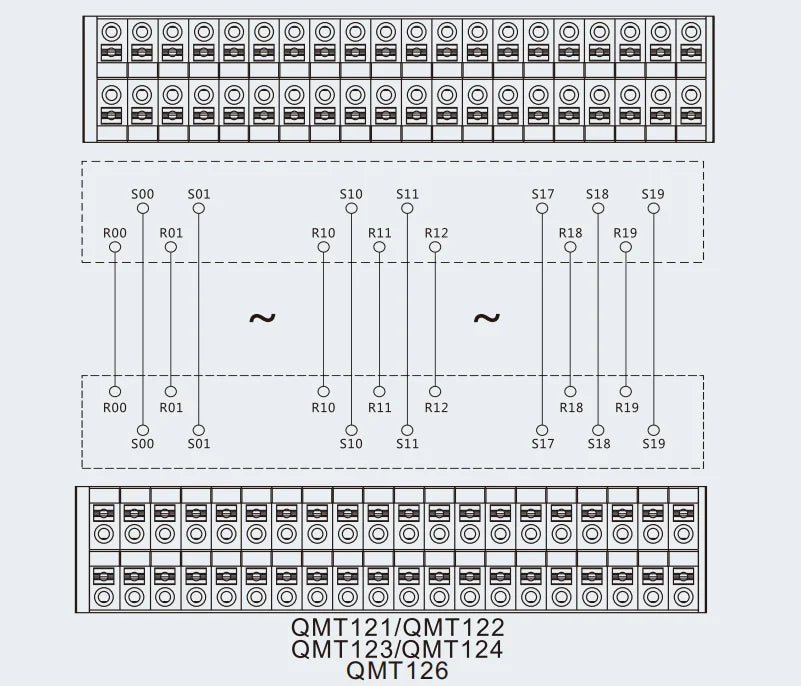 QMT122 Spring-Type Terminal Block Two-Layer Independent Quick-Connect Terminals 20 Bit European Standard Din Rail Type