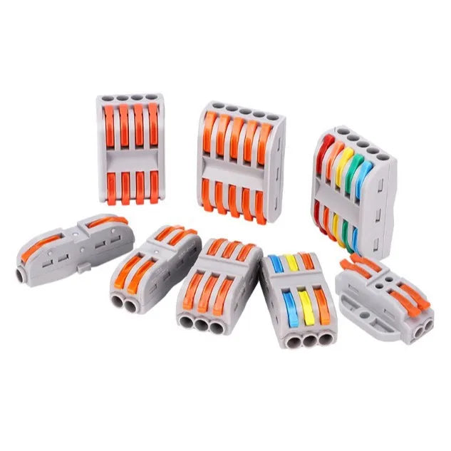 QPCT-2 Series 2/3/4/5 Pin Mini Wire Quick Auto Wiring Lever Electrical Connectors Push in Terminal Blocks for Home Decoration