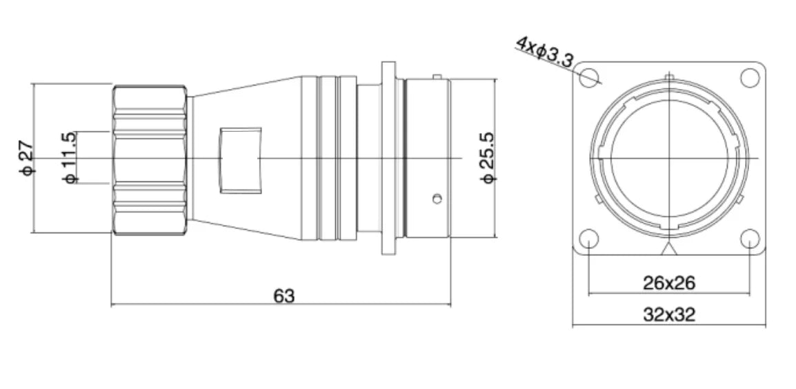 PTG24-10S  24MM Professional Aviation Wire Connectors Manufacturer CNC Electrical Equipment 6/10/12/19 Pin Waterproof Connector