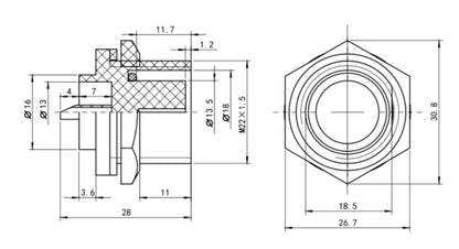 F22-2B Industrial Waterproof Aviation Adapter Socket 2-12P Multi Application Electrical Connector Male/Female Power Connector