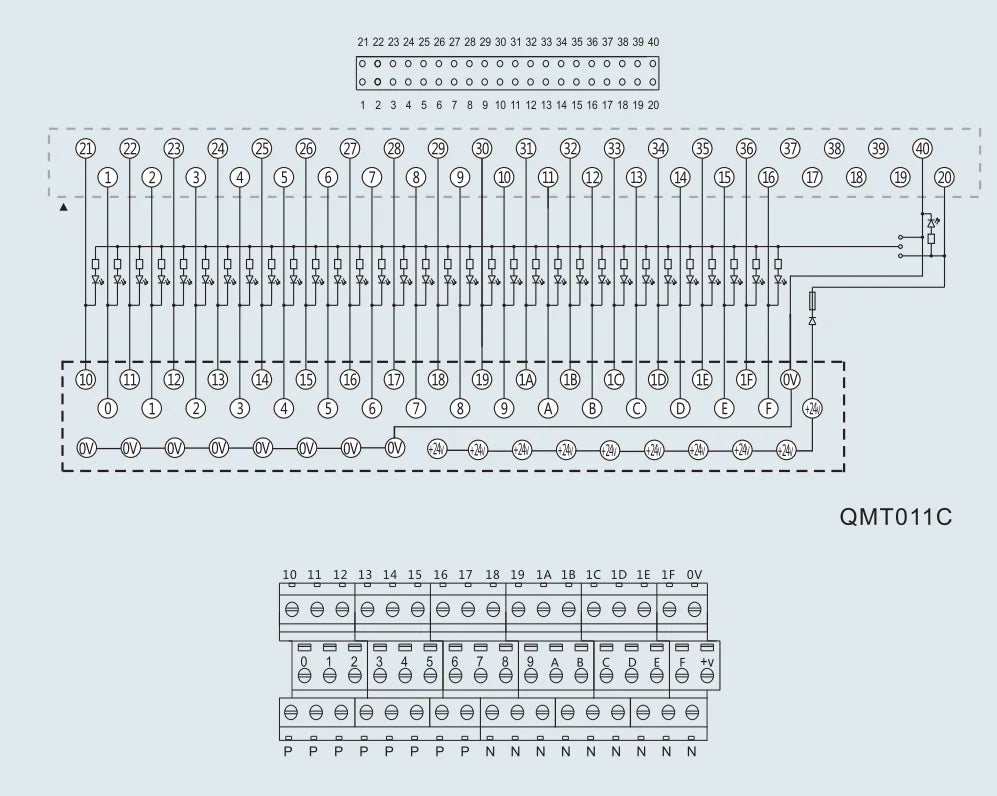 QMT011C 32 Bit PLC Terminal Block Module Input/Output Light Adapter Relay Station
