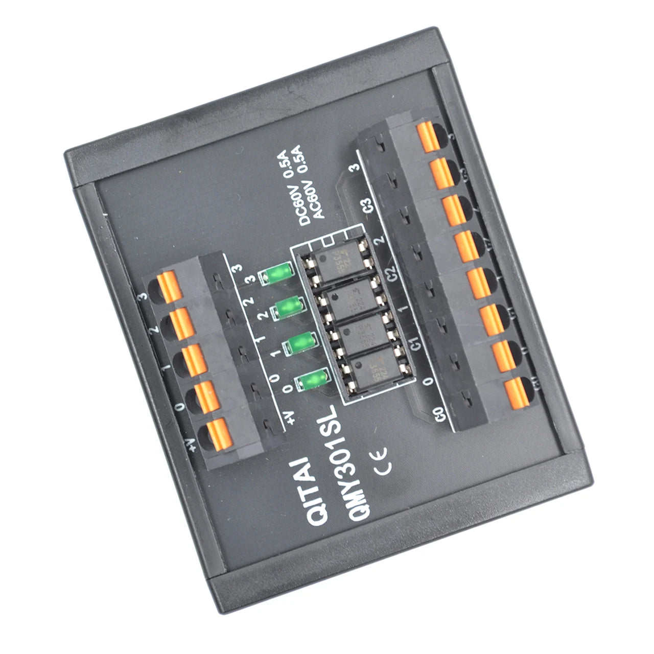 QMY301SL-P Solid State 4-Channel Relay Module Input/Output Terminal Block 12-60VDC Input 60V Output 0.5A Current Din Rail