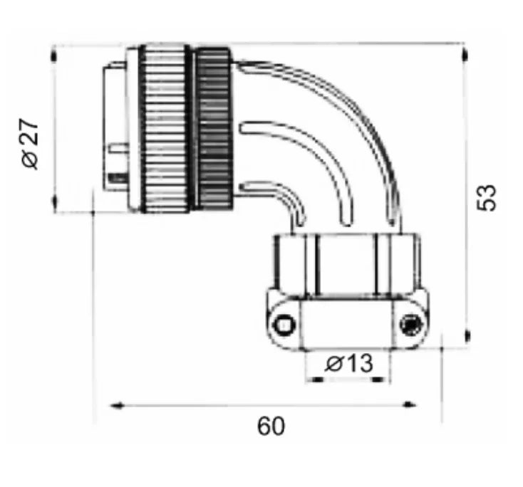 P20F-4D Cable Bending Type Anti-mounted Plug D 250V Metal Circular Aviation Connector Waterproof for Aviation 2-14 PIN