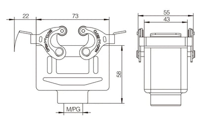 H10B-TK-2L-M20 Factory Heavy Duty Connectors Compact Housing Top Wiring Series Top Entry Protective Hoods