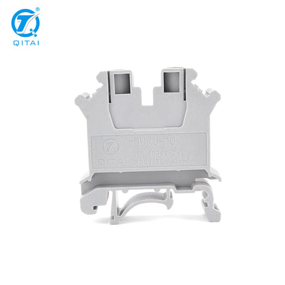 QUKJ-10 Feed Through Screw Terminal Blocks 0.5-10mm2 800V 57A 2 Contacts Copper OEM&ODM Manufacturer Factory