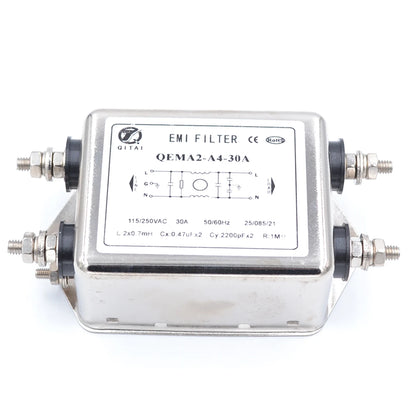 QEMA2-A4-30A Series115V 250V AC Single-Phase Power Filter with Differential & Common-Mode Interference Suppression