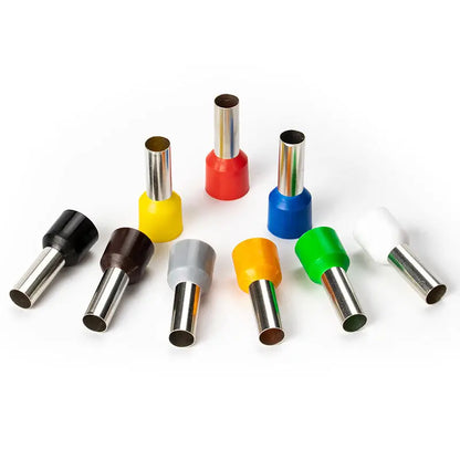 E Series 2.5mm² Insulated Cord End Tube Cable Bootlace Lug  Ferrule Wire Connector Crimp Terminal Brass Automotive Tin Plated
