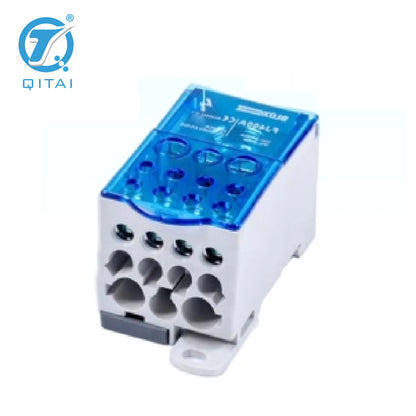 QFJ400A High Current Distribution Block 400A 1000V DIN Rail Mount Junction Box with Transparent PC Cover