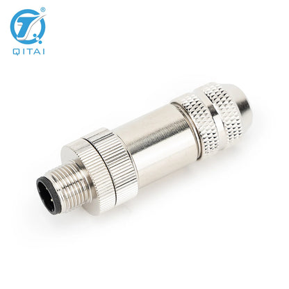 M12-MO5DT-2 Power Connectors M12 Male 5Pin Straight Plug D-Coded Screw Connection Unshielded 5 Contacts Connector