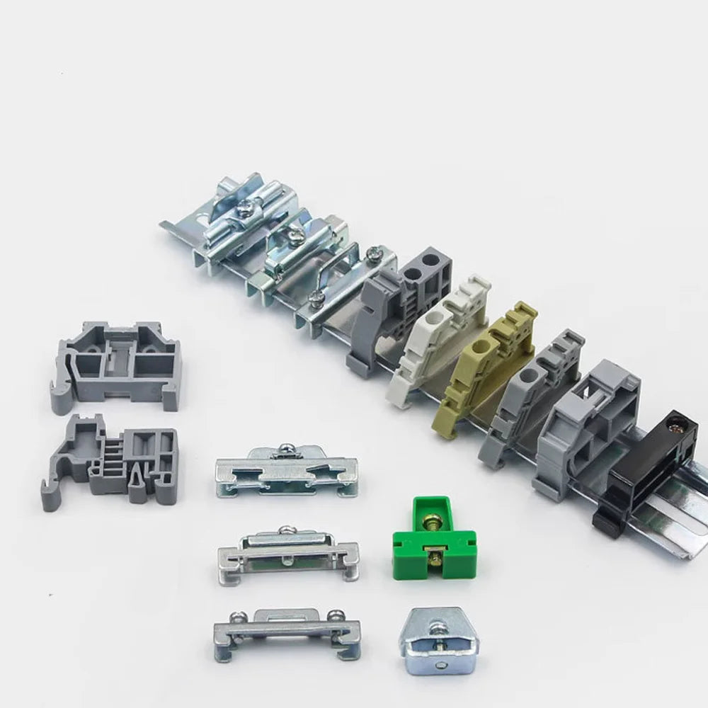 C45 TH-35 Guide Rail Fixing Clips Guide Rail End Caps Retaining Clips for Guide Rails Screw End Stop Din Rail for Fix Terminal