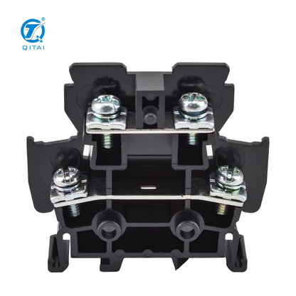 QUTD Double Layer 4-Contacts Din Rail High Current Double-level Screw Te Fused Terminal Block Wire Connectors Terminal Blocks