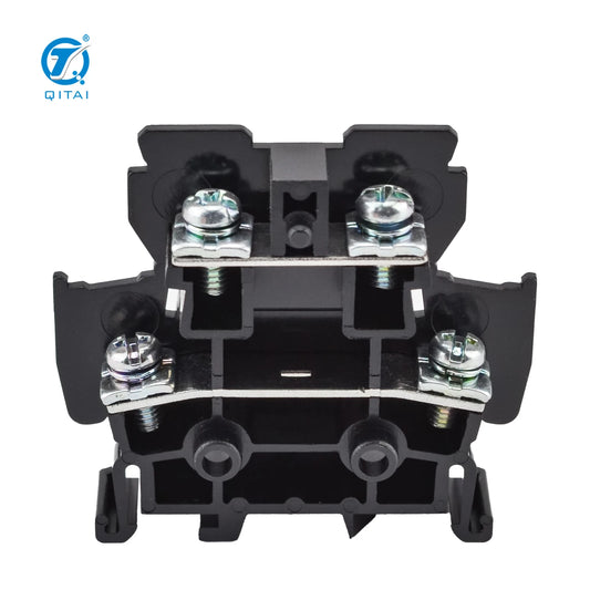 QUTD Double Layer 4-Contacts Din Rail High Current Double-level Screw Te Fused Terminal Block Wire Connectors Terminal Blocks