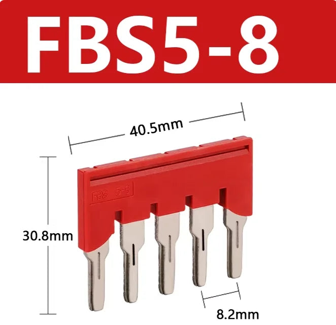 FBS  5-8  Plug-In Din Rail Terminal Block Central Fixed Bridge Screw Bridge Screw Terminal Block Plugging Jumper