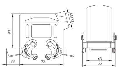 H10B-SK-2L-M20 Industrial Heavy Duty Copper Contact Aluminum Housing Connector Compact Housing Shells Series Top Entry