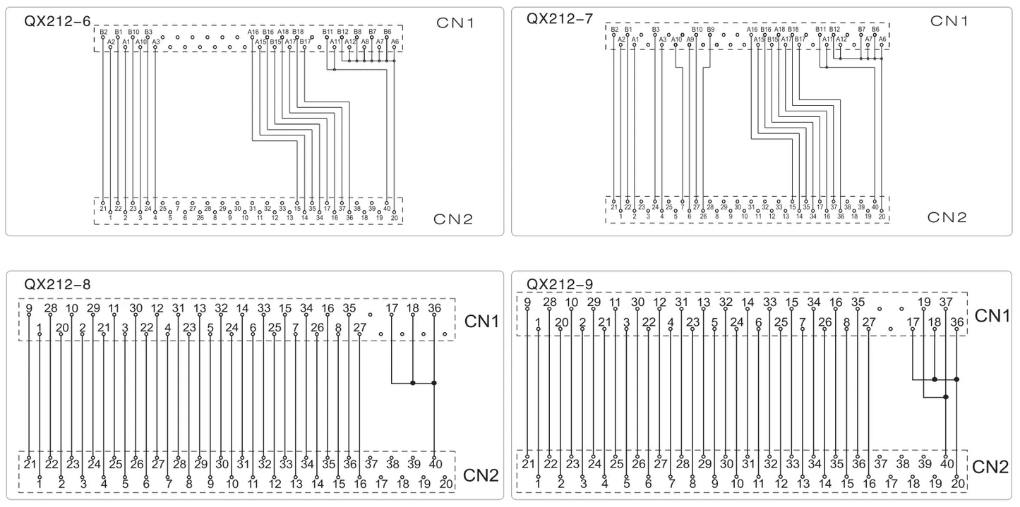 QX212-9-500 AWG28 40P 20P FCN MIL Cable  Terminal Block Connection PLC Cable Control Cable
