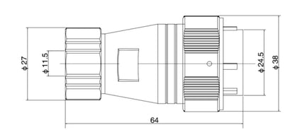 PTG 28F-12A  Industrial Waterproof Aviation Adapter Plug Electrical Connector 2-26P Multi Application Connector