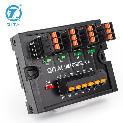 QMT08DSL 4 Bit Input DIN Rail Spring Terminal Block Push-In Connection DC24V 1A PLC Module Connects LED Light Remote