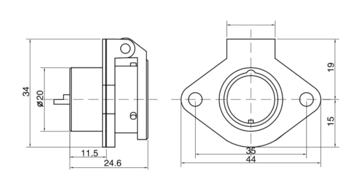 PW20F-3X Industrial Waterproof Electrical Connector Diamond-Type Cable Socket 2-14P Multi Application Power Connector
