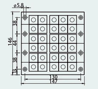 QITAI Nylon CES 24/27-2ET Six-layer Sealing Frame Pre-Cut Cable Entry Plate for Small Middle Grommets