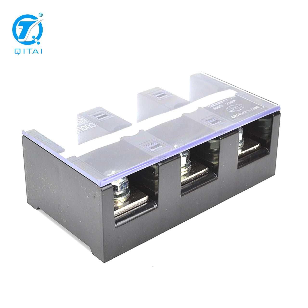QTB-20003 192A Wire Barrier Block Terminal Strip Easy Installation Professional Brass 3Bits Fixed Dual Row Terminal Strip