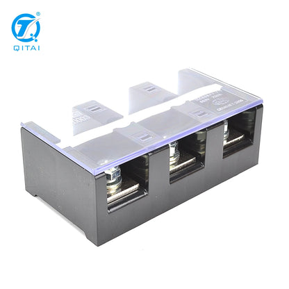 QTB-20003 192A Wire Barrier Block Terminal Strip Easy Installation Professional Brass 3Bits Fixed Dual Row Terminal Strip