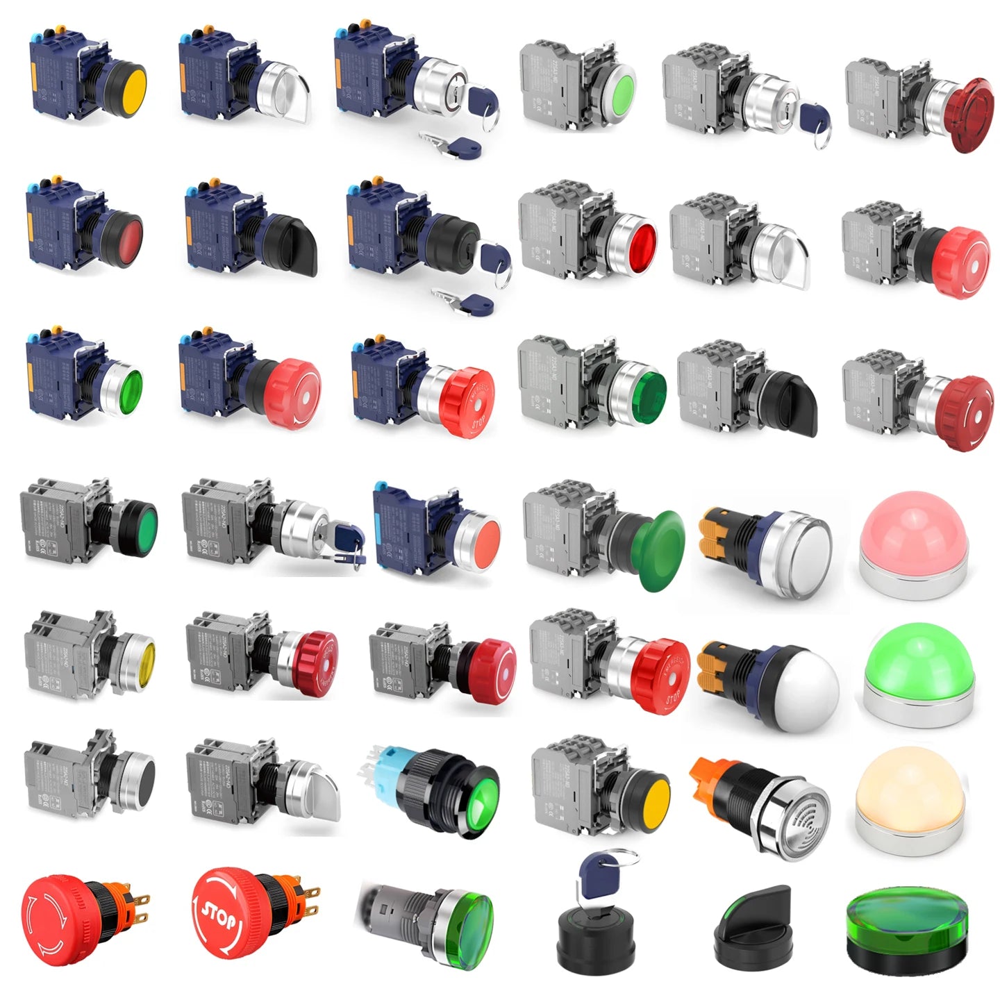 Customizable Various Automation and Mechanical Equipment Stop Control Switches Knobs Push Buttons & Press Buttons