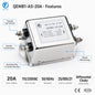 QEMB1-A5-20A 20A Single Phase EMI Filter 115/250VAC Differential Mode Choke Noise Suppression Power Line Filter