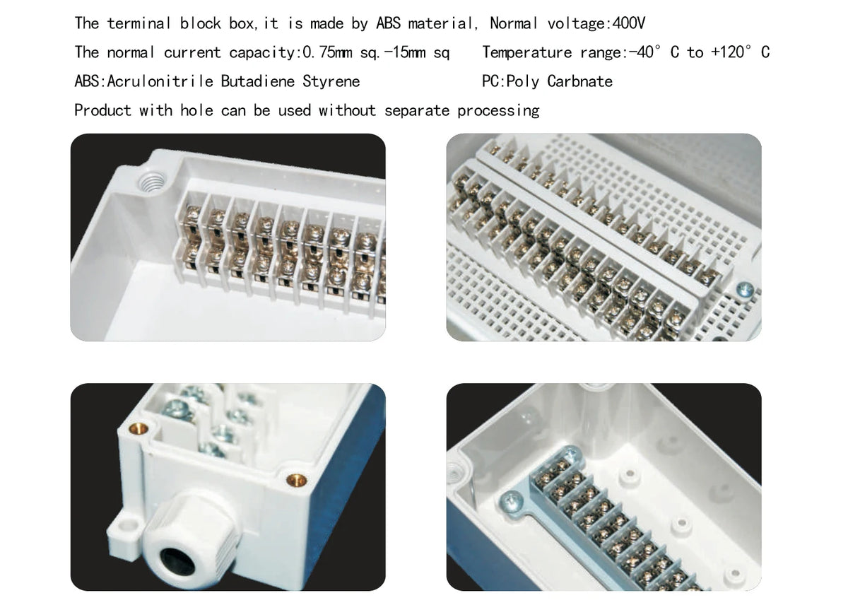 TJ-6PN IP66 Waterproof Junction Box 6 Terminal Blocks product detail