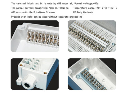 TJ-6PN IP66 Waterproof Junction Box 6 Terminal Blocks product detail