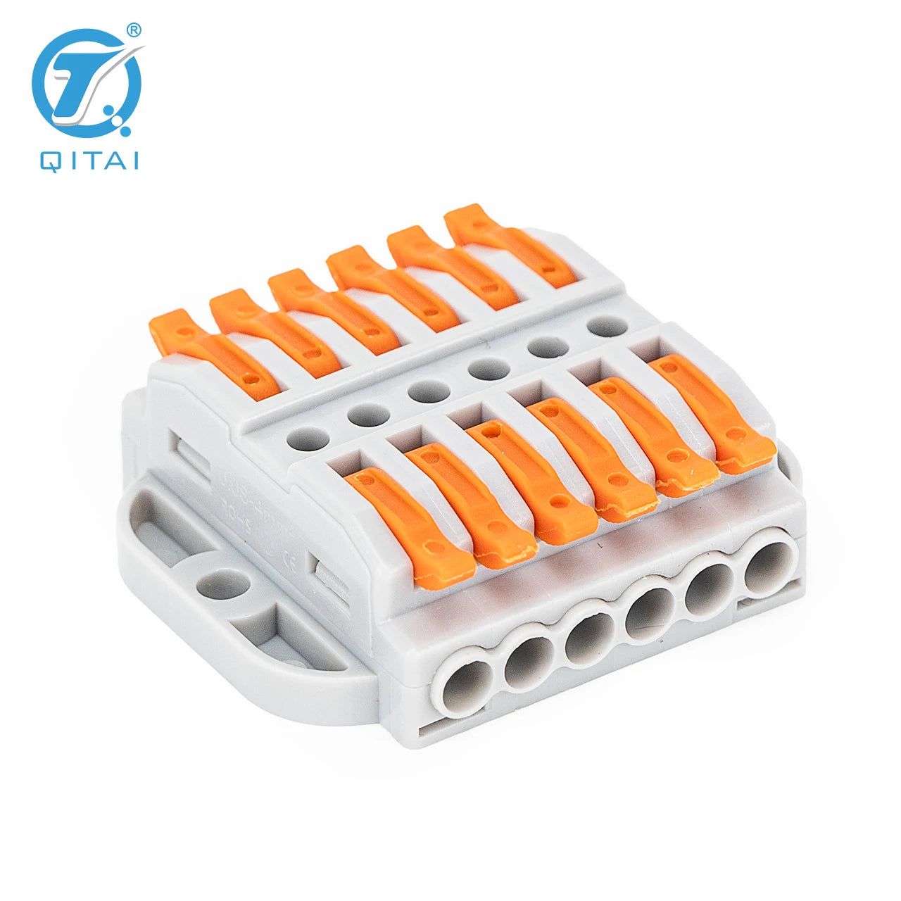 KV233-500T-6P Quick Wiring Terminal Block 250V 32A Quick Connect Crimp Terminal Quick Connector Electrical Terminals Orange Mini