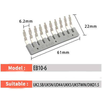EB 10-5 EB 10-6 EB 10-8 Din Rail Screw Terminal Blocks Short Link Comb Brush Bridge Central Fixed Bridge Plugging Jumper