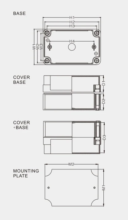 TJ-AG-1725 Customizable IP66 Grey ABS Outdoor Plastic Electronic Waterproof Cable Junction Box Case