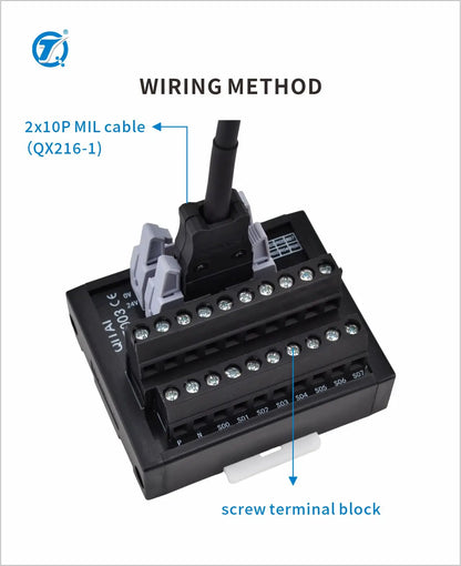 QMT003SL-D Spring Terminal Block Module 2X10P MIL Connector PLC Input and Output Module with Light Adapter