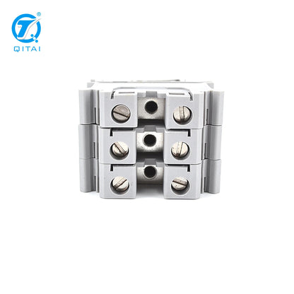 QUKJ-10 Feed Through Screw Terminal Blocks 0.5-10mm2 800V 57A 2 Contacts Copper OEM&ODM Manufacturer Factory