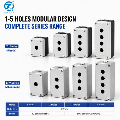 LPV Series Aluminum Push Button Control Box IP66 Die-cast Metal Enclosure 1-5P for Heavy Duty Industrial Control