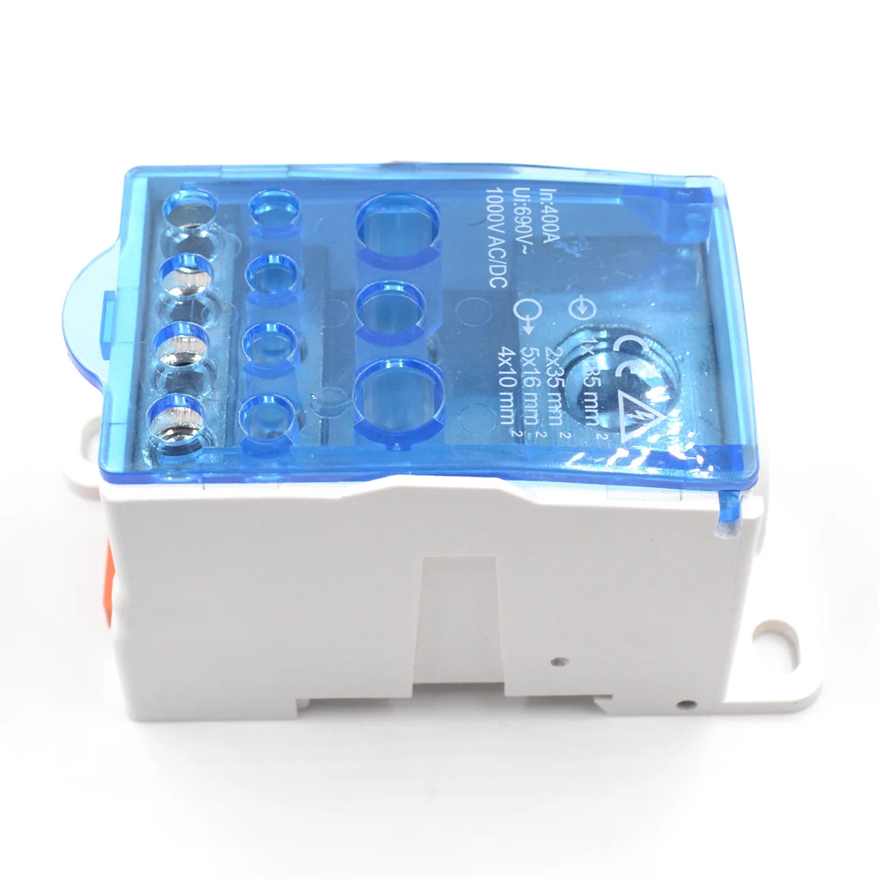 QFJ400A Copper Busbar Power Distribution Terminal Blocks Connector Box Removable Cover CE Approved 11-20 AWG 400A Screw