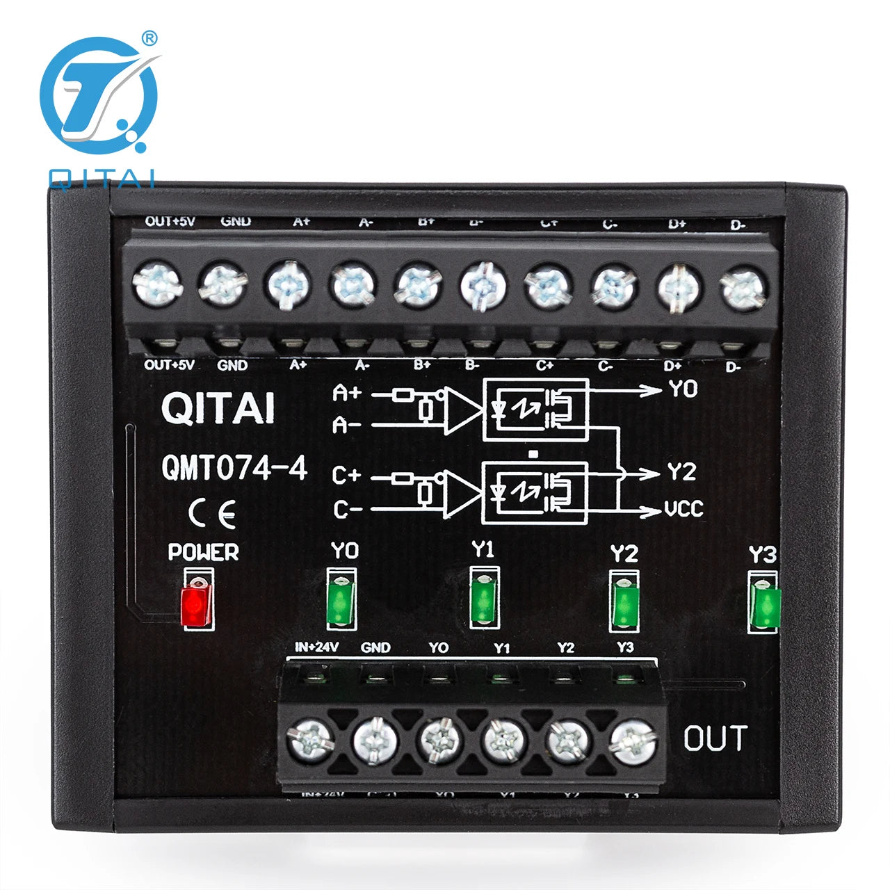 QMT074-4 PLC Terminal Block Module 4-20mA I/O Signal Conversion Board Industrial Automation Control Wiring Reliable Interface