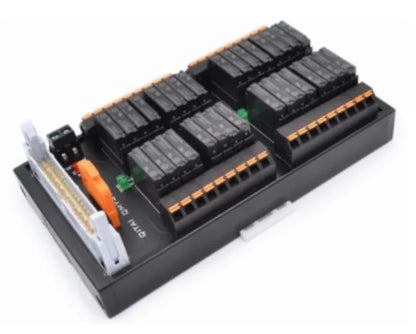 QMY417SL 32 Channel PLC MIL Connector NPN/PNP 24V Control Electromagnetic Terminal Relay Module 5A 250V Din Rail Mount with LED
