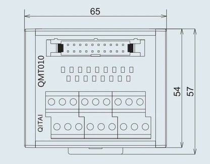 QITAI QMT010SL 20P MIL Connector 16-Bit Input/Output PLC Relay Terminal Station NPN/PNP Block Module