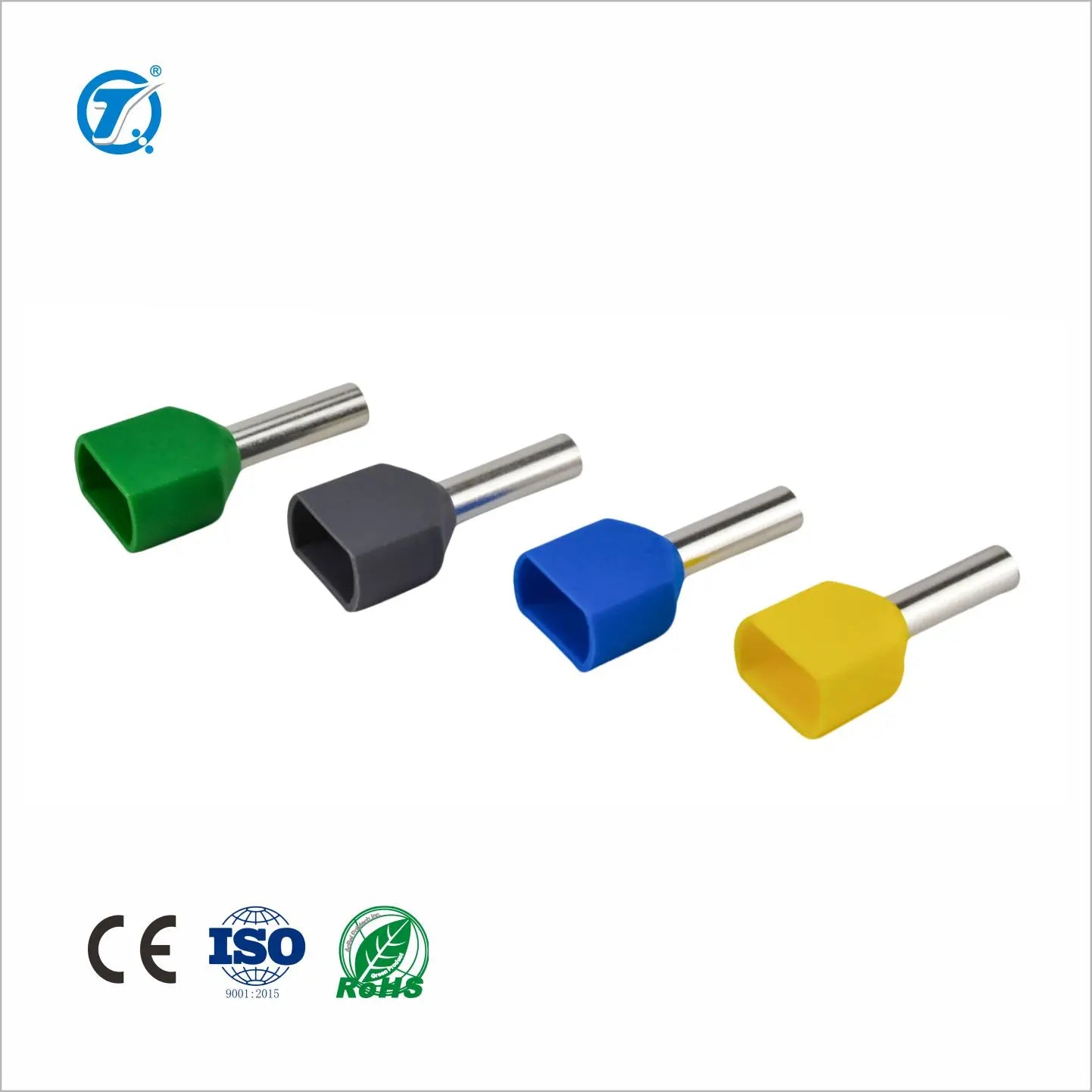 TE Series Crimp Terminal Insulated Twin Cord End Ferrules Tubular Electrics Connector Terminals Tube Pre-Insulating Terminal