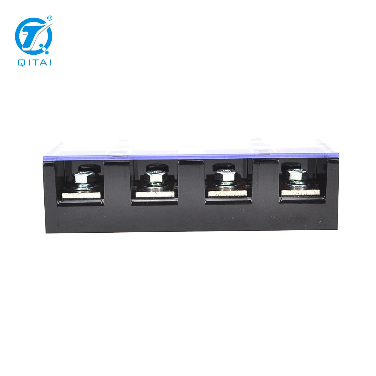 QTB-20004 192A Wire Barrier Easy Installation Professional Brass 4Bits Fixed Dual Row Terminal Strip Terminal Block