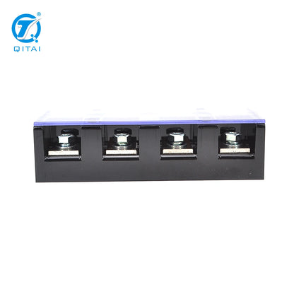 QTB-20004 192A Wire Barrier Easy Installation Professional Brass 4Bits Fixed Dual Row Terminal Strip Terminal Block