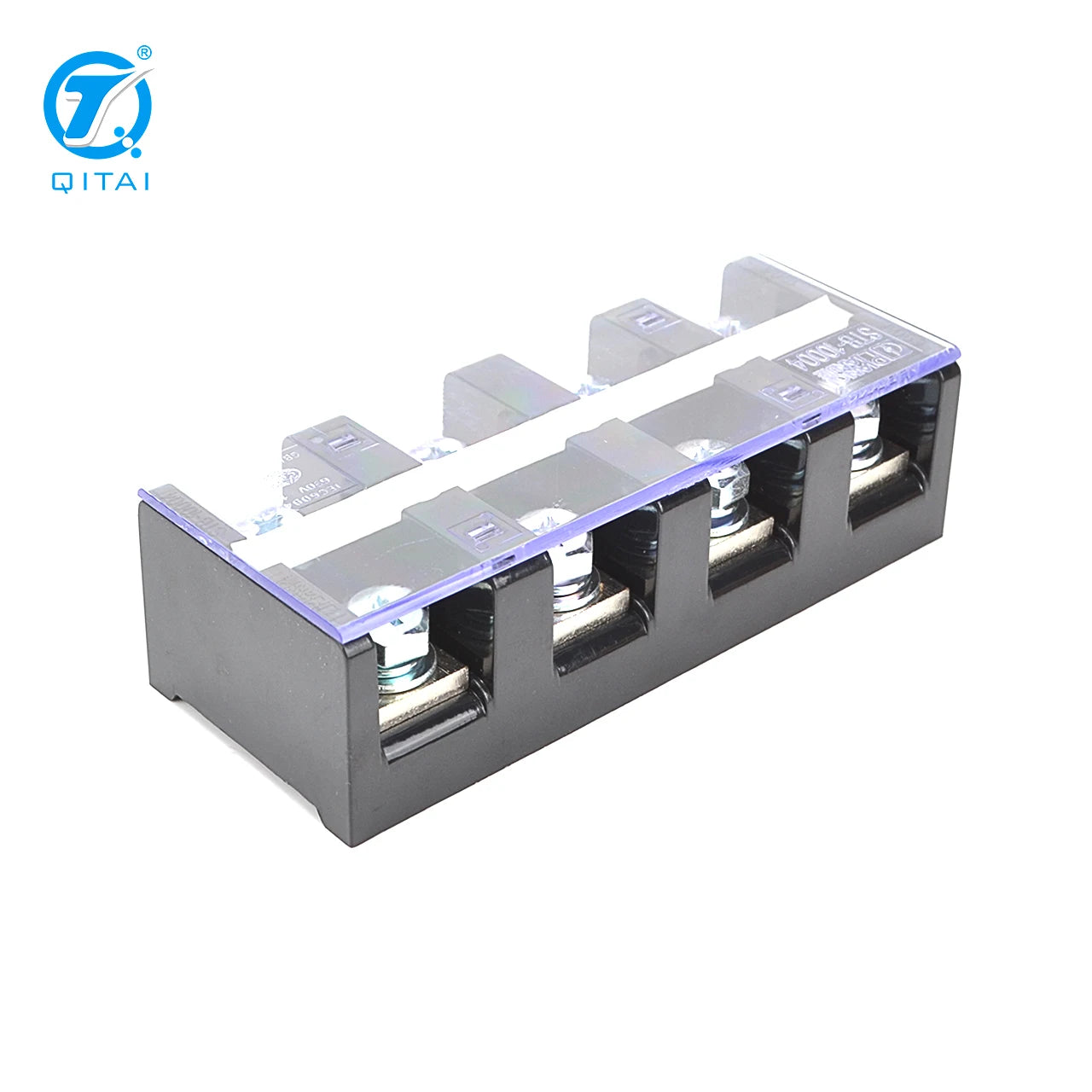 QITAI Factory Supply QTB-1004 17.5A Double Row Terminal Block with Cover Power Connector Power Wiring Terminal Barrier Strip