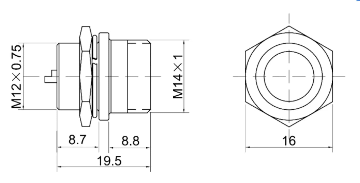 P12F-2B GX12 12mm Circular Aviation Socket Plug Wire Panel Connector 2Pin-7Pin Male Female Nut Type for Power Wire Connections