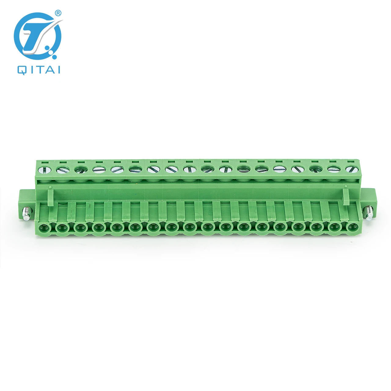 QPV-508F-18P 18-Pole 5.08mm Pitch 300V 15A PCB Mount Screw Terminal Block Connector with Printed Circuit Board Wiring