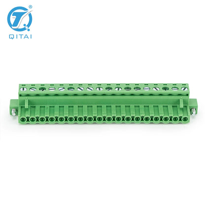 QPV-508F-18P 18-Pole 5.08mm Pitch 300V 15A PCB Mount Screw Terminal Block Connector with Printed Circuit Board Wiring
